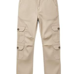 Boys Cotton Cargo Pants | Soft Relaxed Fit Casual Trousers with 8 Pockets | Stylish Everyday Bottom Wear