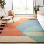 Handmade Tuffted Pure Woollen Thick Geometrical Rectangular Carpet for Living Room And Bedroom With 1.4 Inch Pile Height Size 2 X 6 Feet Multi New Csvdff