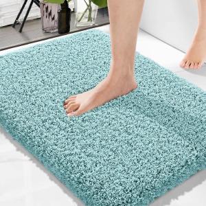 Premium Anti-Slip Microfibre Bathmat - 60cm x 40cm, Dusty Turquoise, Rectangular